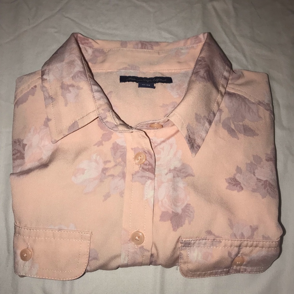 Pale pink/ cream blouse